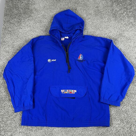 Vintage America's Cup San Diego Jacket Mens XL Blue Sailing Windbreaker 90s - Picture 1 of 11